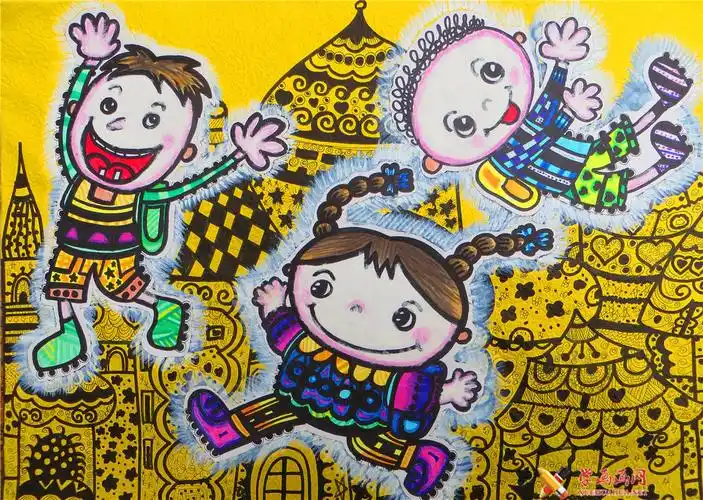 科技想象儿童画欣赏:《低空悬浮衣》