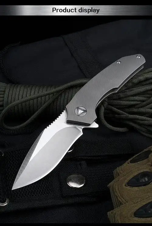 折叠刀vg10 刀片折叠刀钛处理edc徒步旅行捕鱼战术户外工具