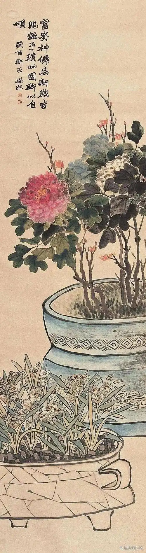 赵之谦画花卉,艳丽却又不失古朴