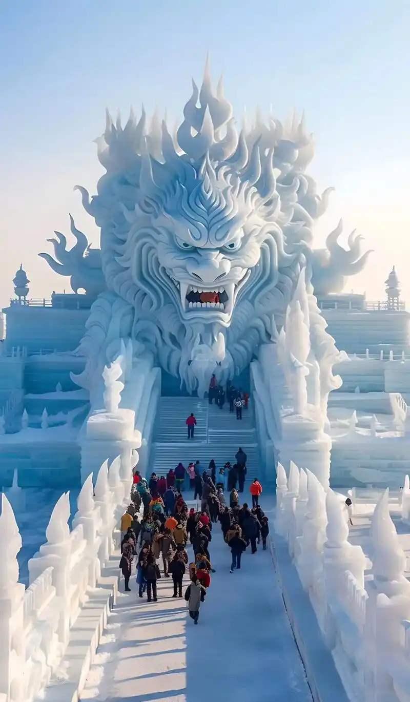哈尔滨冰雪大世界旅游攻略: 哈尔滨冰雕历史悠久,每年的哈尔滨 - 抖音
