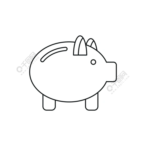 在概述样式的存钱罐象隔绝了传染媒介例证储钱罐图标,轮廓样式