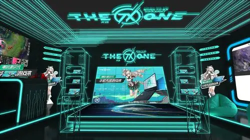 华硕展台科技感线条感