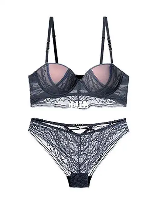 聚拢,蕾丝拼接高弹面料舒适透气内衣套装喜欢美女们冲#圣诞在小红书买
