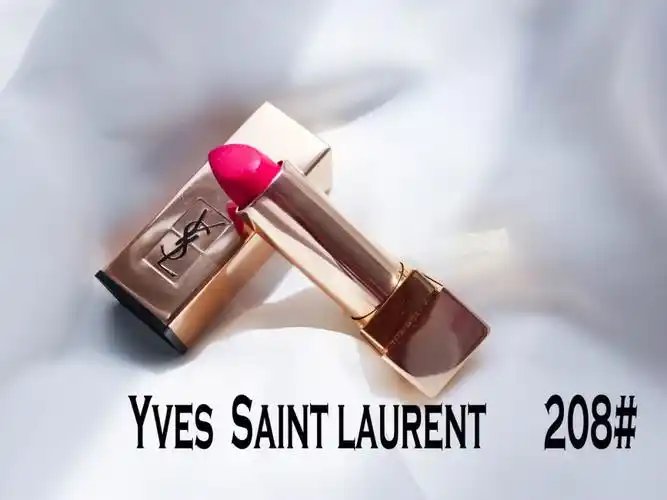 桃粉色必败! ysl圣罗兰/杨树林金色方管208号口红