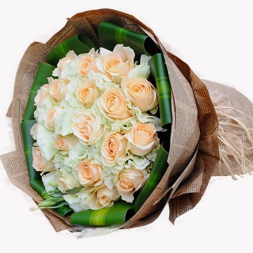 鲜花速递同城送花19朵香槟玫瑰百合花束成都宁夏银川石嘴山吴忠固