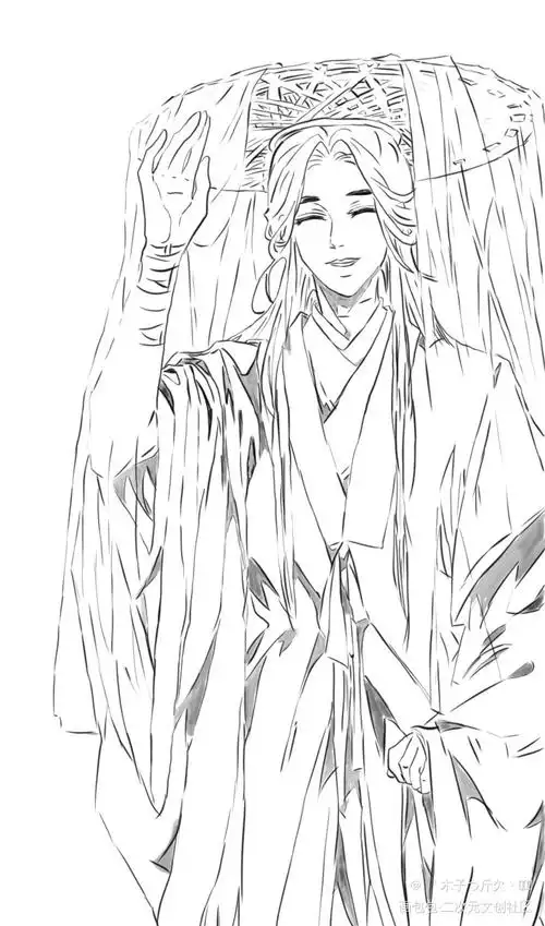 笑眯眯怜_天官赐福谢怜描摹绘画作品