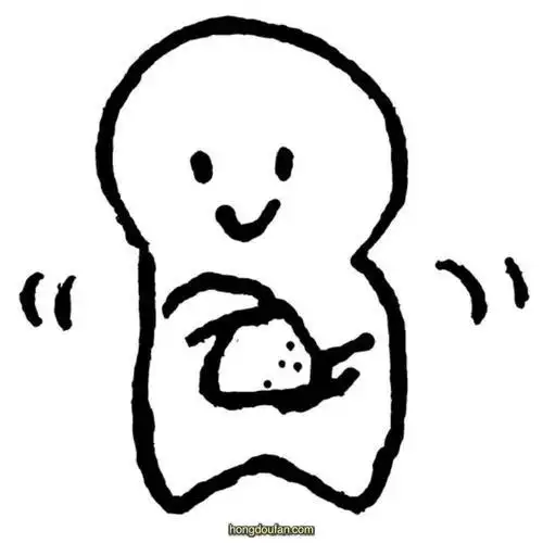 正在吃东西的小人简笔画