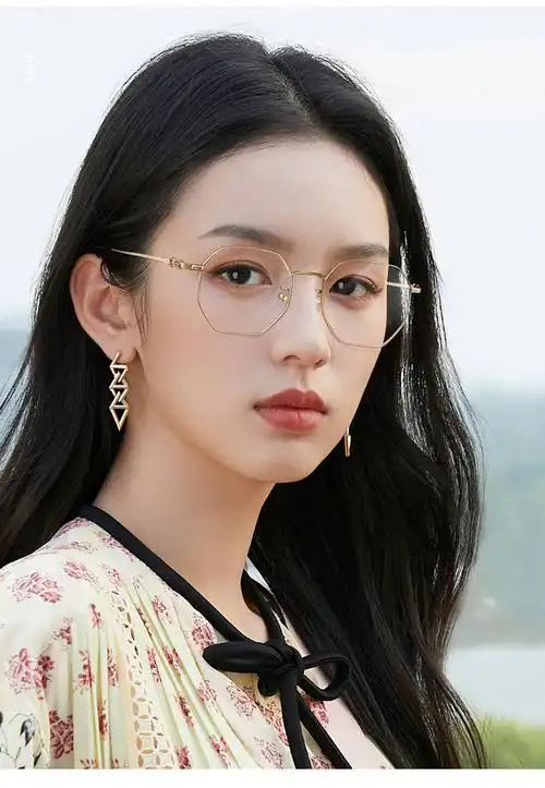 jeep吉普【专业配镜】素颜金丝近视眼镜女韩版潮可配有度数大脸显瘦