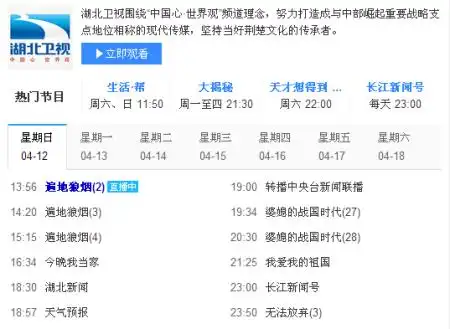 播放的有个贩毒的电视剧是《狼烟遍地》,详见湖北卫视今日的节目表