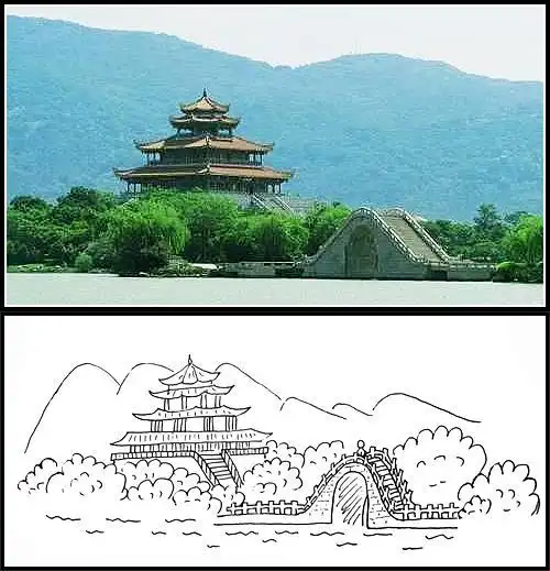 珠海渔女的简笔画作为丰富画面泉州景点儿童简笔画福建泉州简笔画求