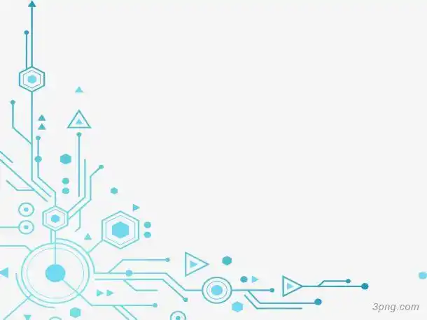 蓝色科技装饰png素材透明免抠图片-装饰效果