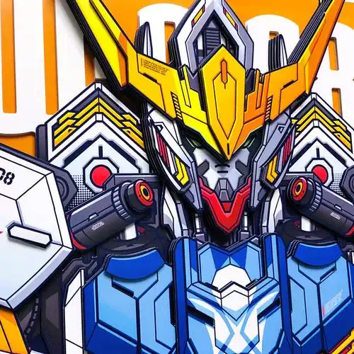 高达巴巴托斯立体画客厅玄关装饰画铁华团工艺手工版画