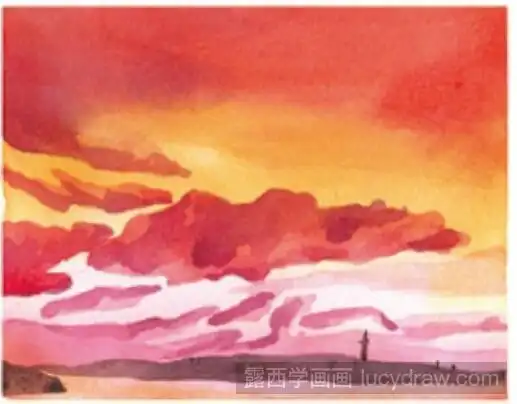 儿童画教程:怎么画火烧云
