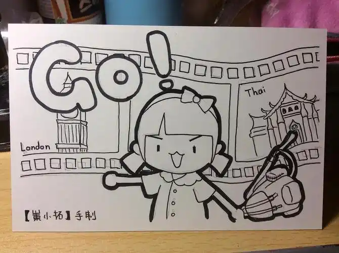 崬小拓的相册-【明信片】一日一手绘