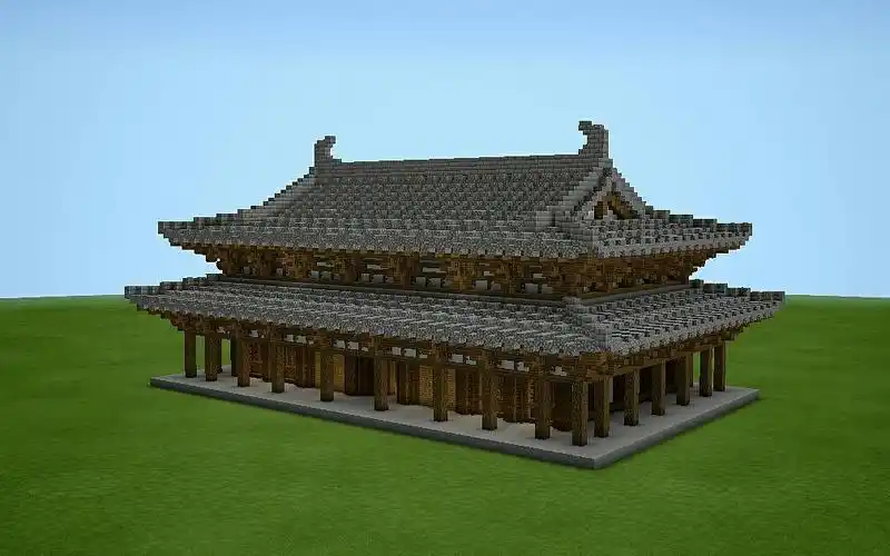 mc中式建筑 小比例重檐歇山顶大殿教程