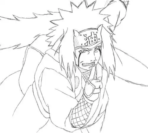 自来也简笔画仙人模式