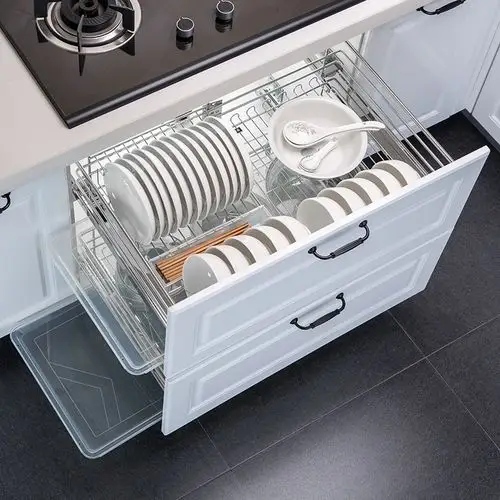 德菲利欧式拉篮304不锈钢两双层厨房调味篮橱柜厨柜碗篮抽屉式