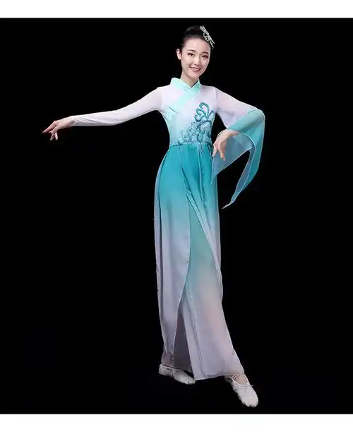 半壶纱古典舞演出服女飘逸新款风仙女半壶纱舞蹈服装芒种扇子舞套装