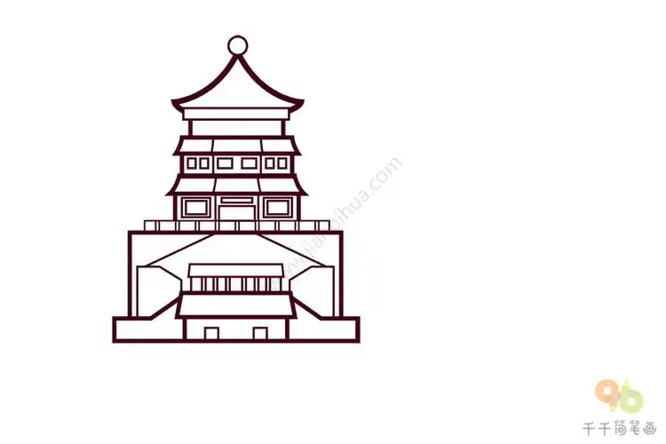 颐和园简笔画图片