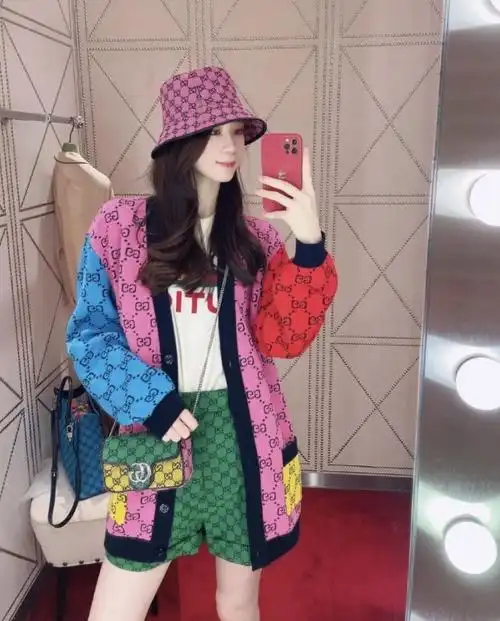 gucci彩虹毛衣开衫