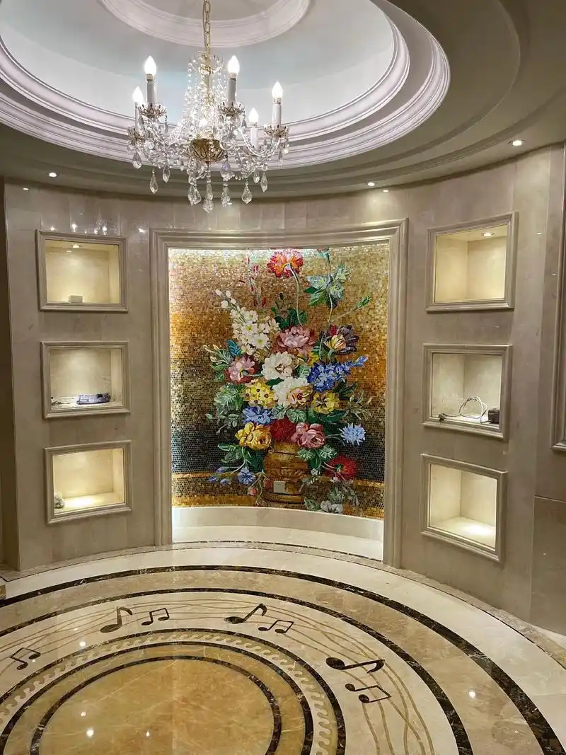 手工定制马赛克镶嵌艺术壁画背景墙.#我的装修记录 #家装装修 - 抖音