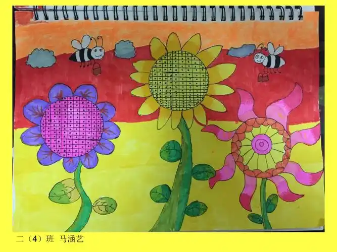 战疫情——景宁县第二实验小学二年级美术《向日葵》作品微展(第三期)