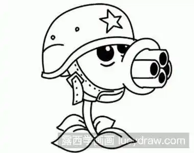 机枪豌豆射手简笔画机枪豌豆射手简笔画大全