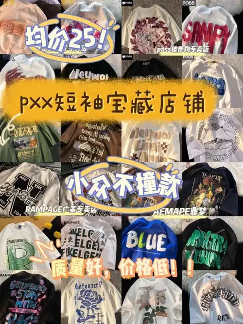 pdd均价20r75宝藏t恤店铺分享