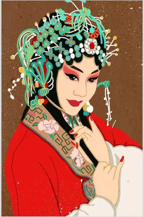国潮京剧人物插画海报图片-国潮京剧人物插画海报设计素材-国潮京剧人