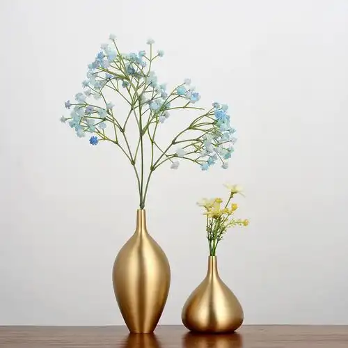 卓弘全铜花瓶家居客厅摆件插花干花北欧现代简约花瓶