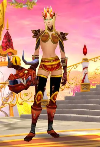 幻化推荐:血精灵妹子猎人性感红色幻化_17173魔兽世界专区_17173.