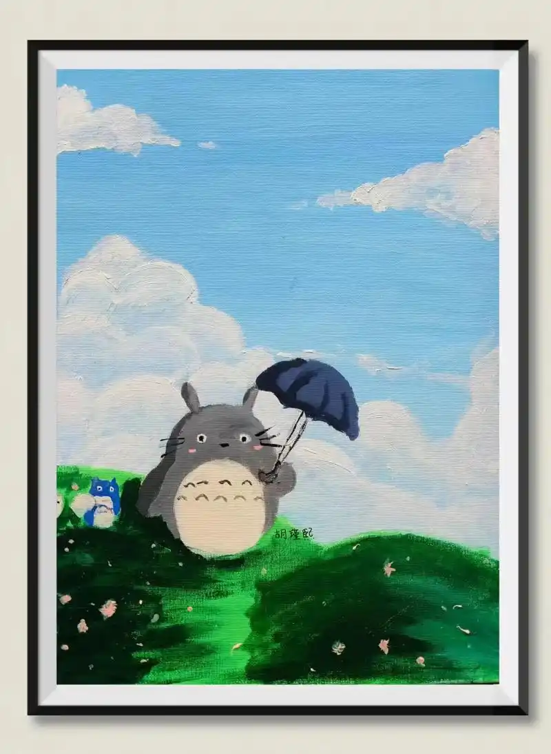 宫崎骏的夏天.#9-10岁入门初级班丙烯画 教学主题[爱心] - 抖音