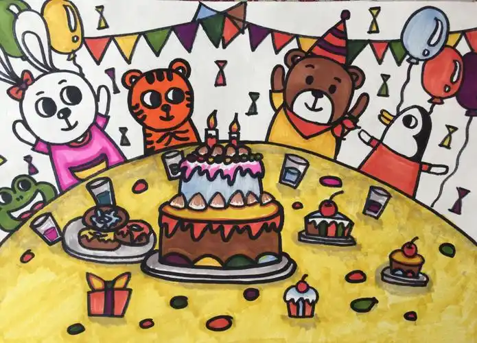 生日派对儿童画