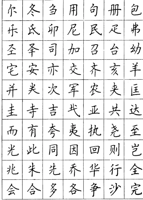 顾仲安楷书字帖   三年级 四年级生字