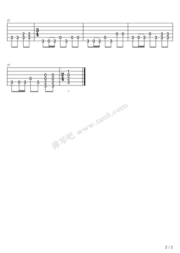 吉他谱 - 保卫黄河