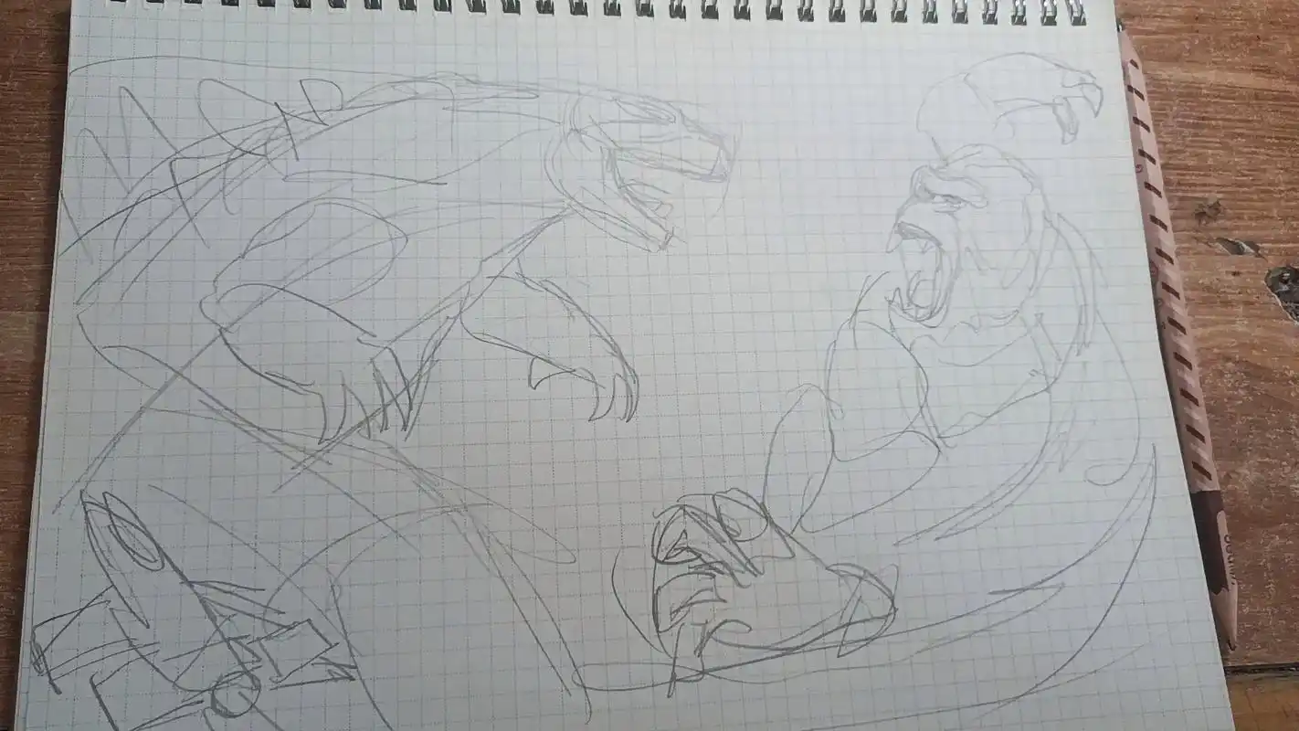 哥斯拉大战金刚图片.绘画 - 抖音