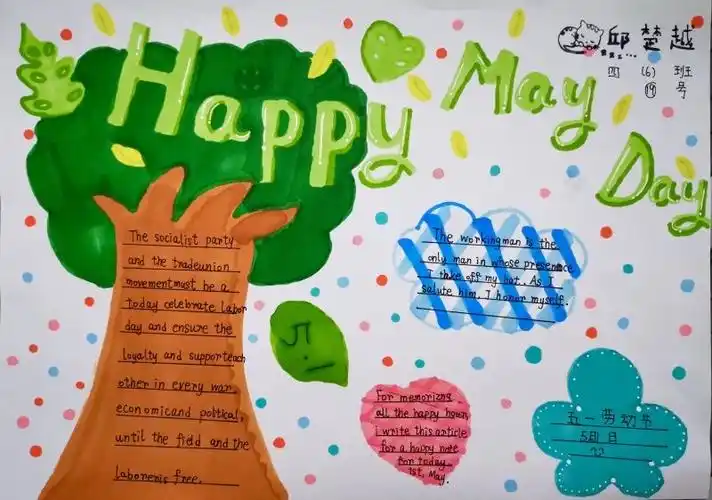 老师收到了很多同学发来的"劳动节"主题的手抄报,看着你们写得画得