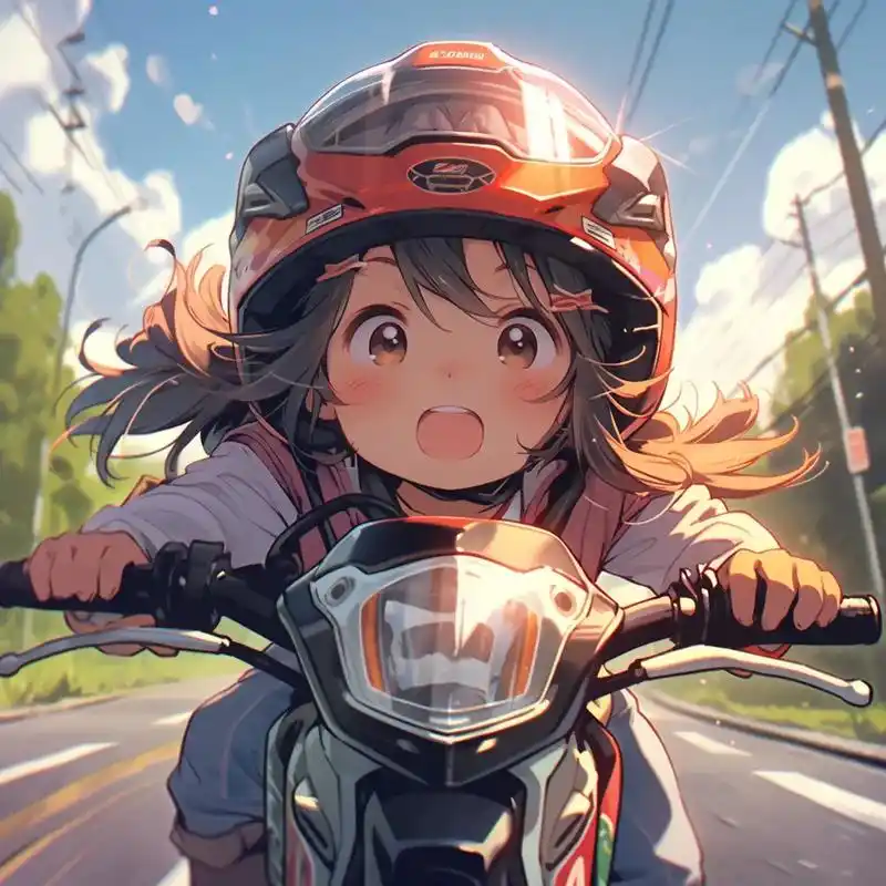 骑上我心爱的小摩托 #二次元 #卡通头像 #机车女孩 #优质 - 抖音