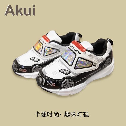 发光鞋子儿童运动鞋2022秋冬新款卡通小汽车鞋外贸宝宝鞋魔术贴款