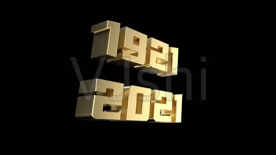 1921-2021立体金字片头视频素材