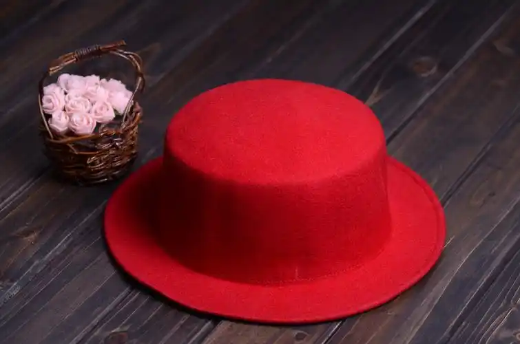 英伦风 平顶光身 学生礼帽 100%纯羊毛手工制作