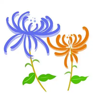 节气立秋菊花素材唯美卡通二十四节气808立秋海报立秋水墨金黄色创意