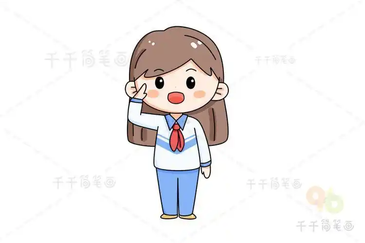敬礼的少先队员简笔画其他人物简笔画