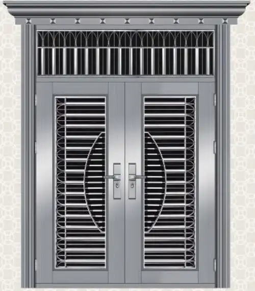 不锈钢罗马柱对开-hp-252佛山不锈钢门厂家鸿牌