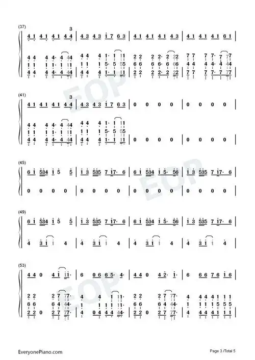 sunburst-云开日出双手简谱预览3