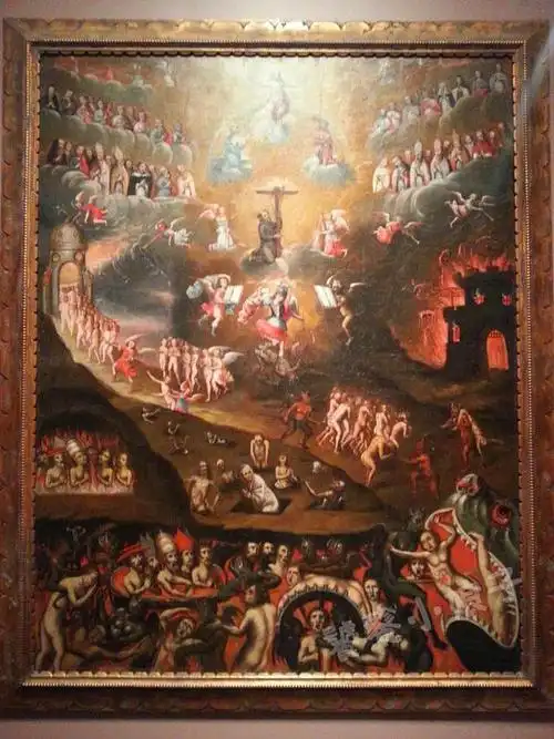 天堂和十八层地狱▲小娘子很喜欢这幅,红色的衣袖感觉随时会垂搭