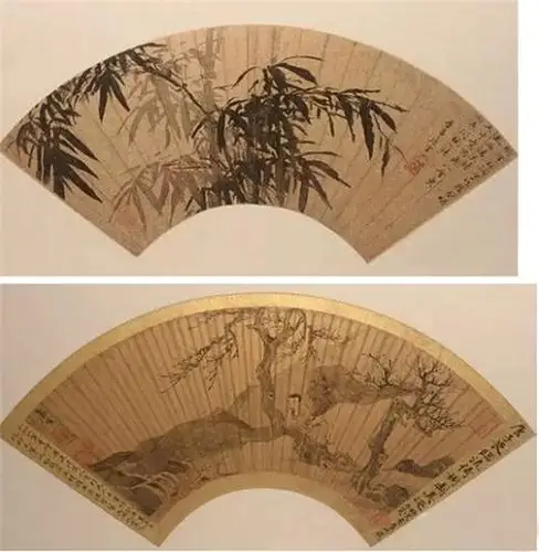 除了一些传世字画外,还有想扇面这样载体的书画作品,唐伯虎的书画折扇