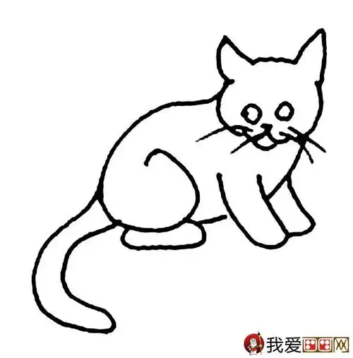 猫的简笔画大全 可爱动物简笔画猫图片16副(6)    转载请注明我爱画画