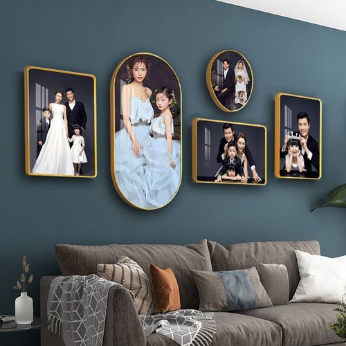 照片墙装饰网红免打孔相框挂墙客厅ins相片组合背景板设计效果图