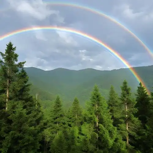 有树有山好运微信头像🌳🌈山间彩虹太美啦!